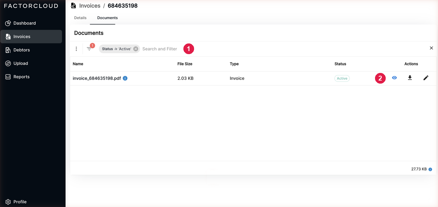 The Documents tab