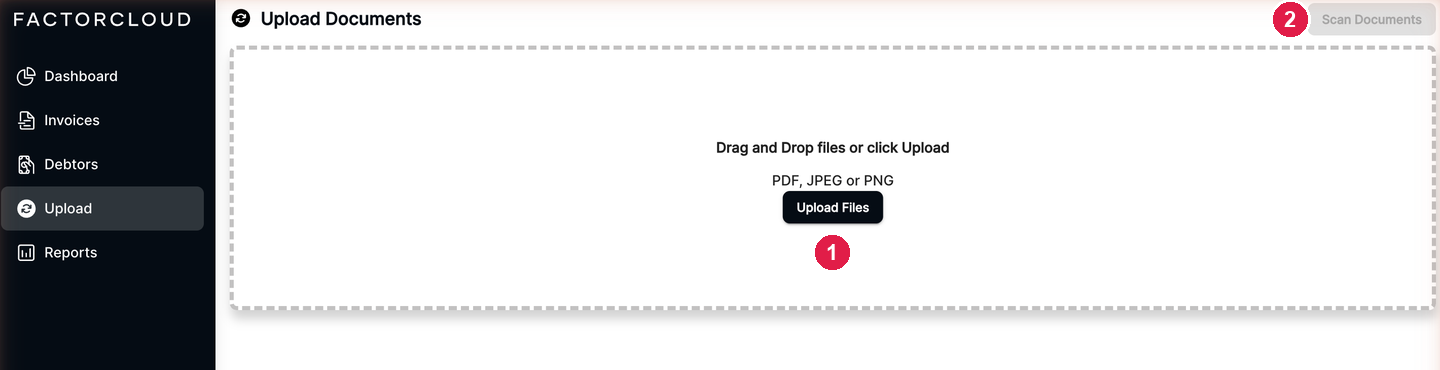 The Upload page