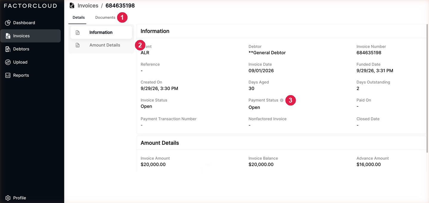 Invoice details