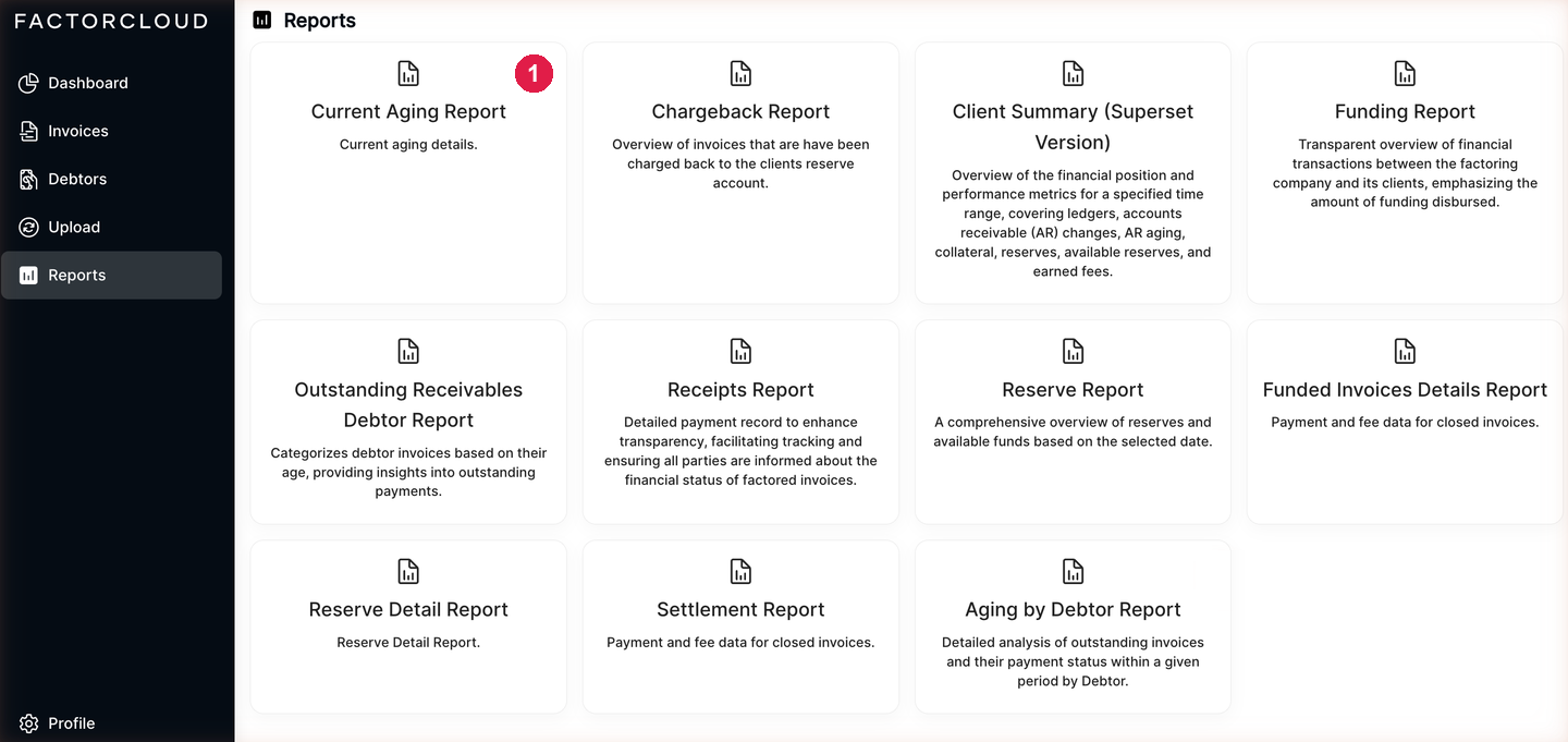 The Reports page