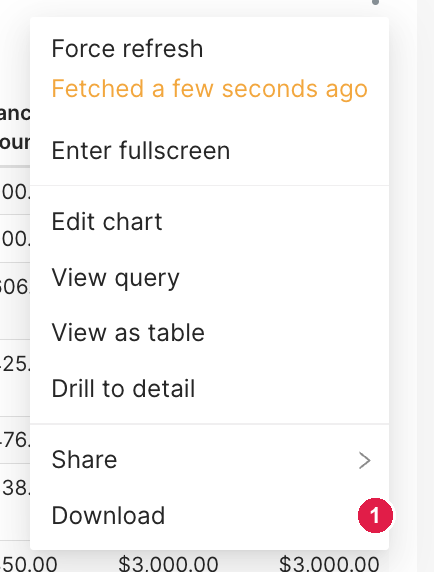 The report menu