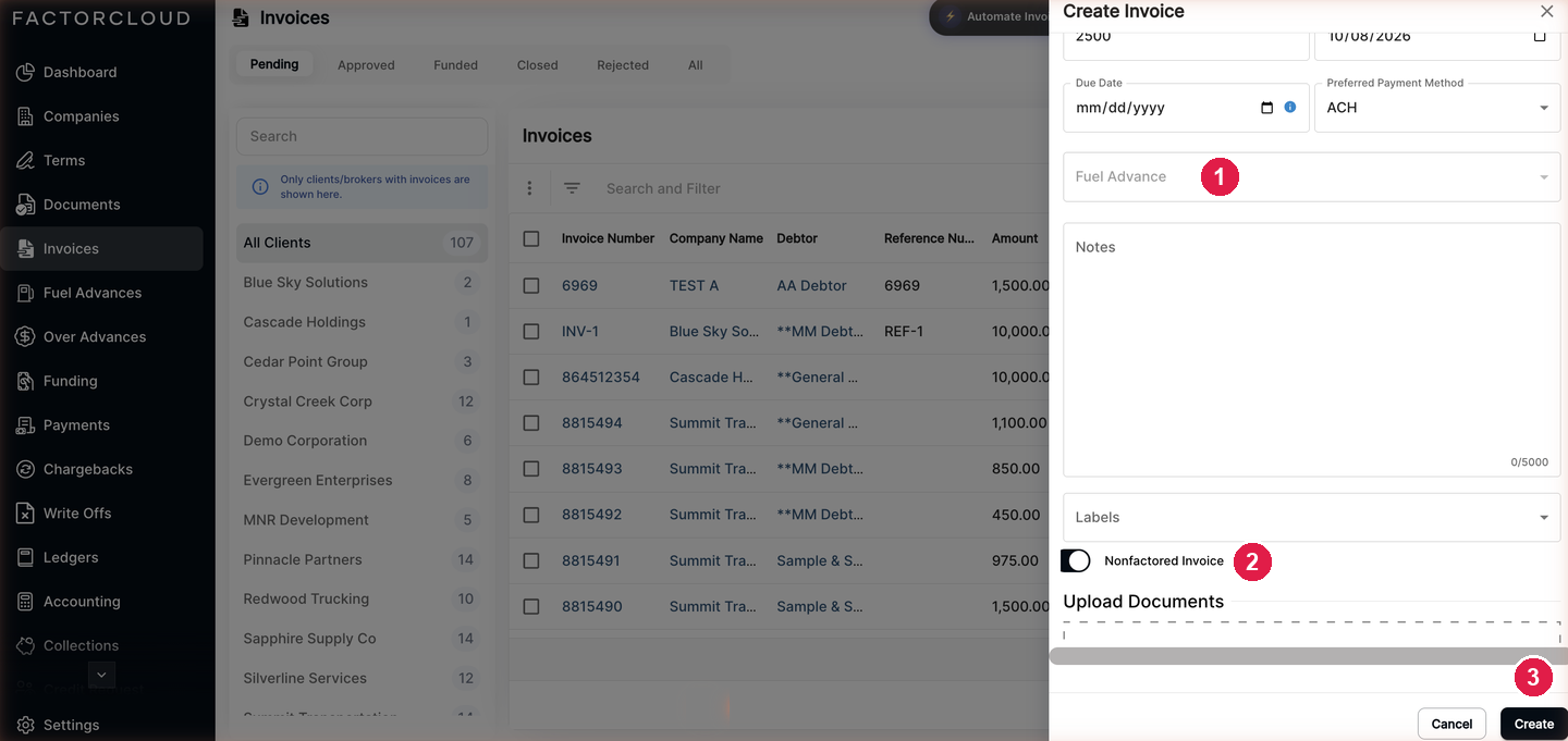 How to Fund a Non-Factored (NF) Invoice – FactorCloud